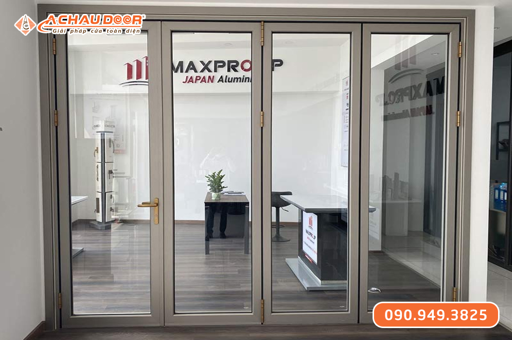 Cửa Xếp Trượt 4 Cánh Nhôm Maxpro Hệ 80