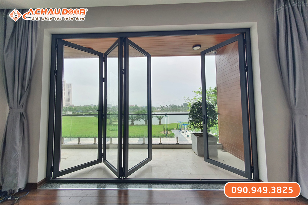 Cửa Xếp Trượt 4 Cánh Nhôm JMA Hệ 55