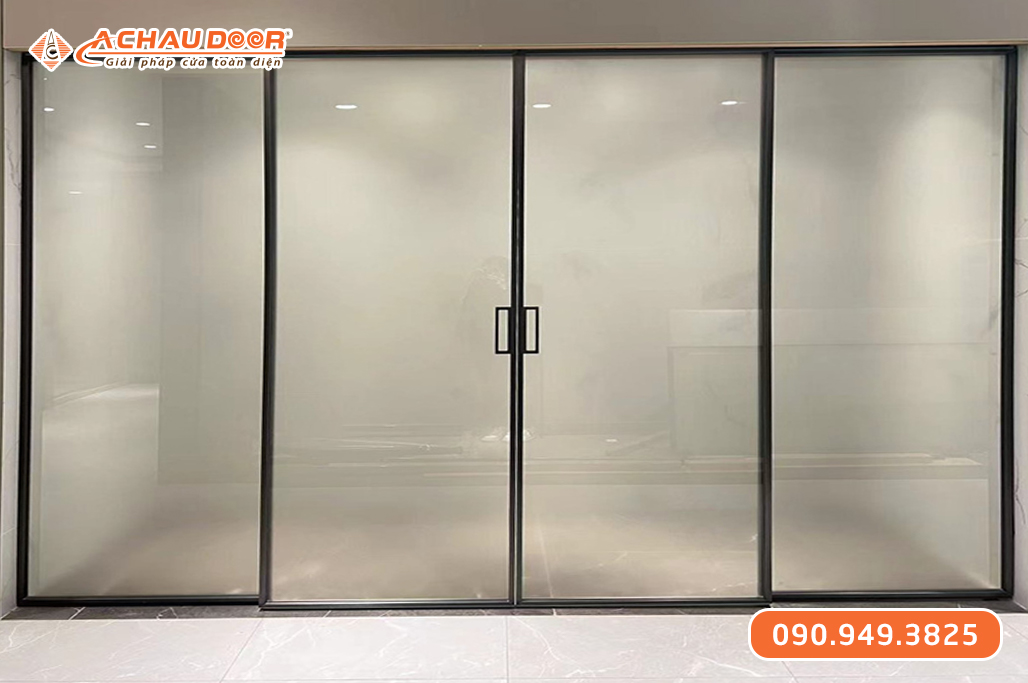 Cửa Trượt Slim 4 Cánh Lùa 2 Bên