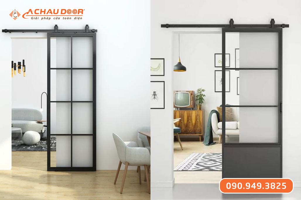 Cửa nhôm kính cường lực 1 cánh mở trượt