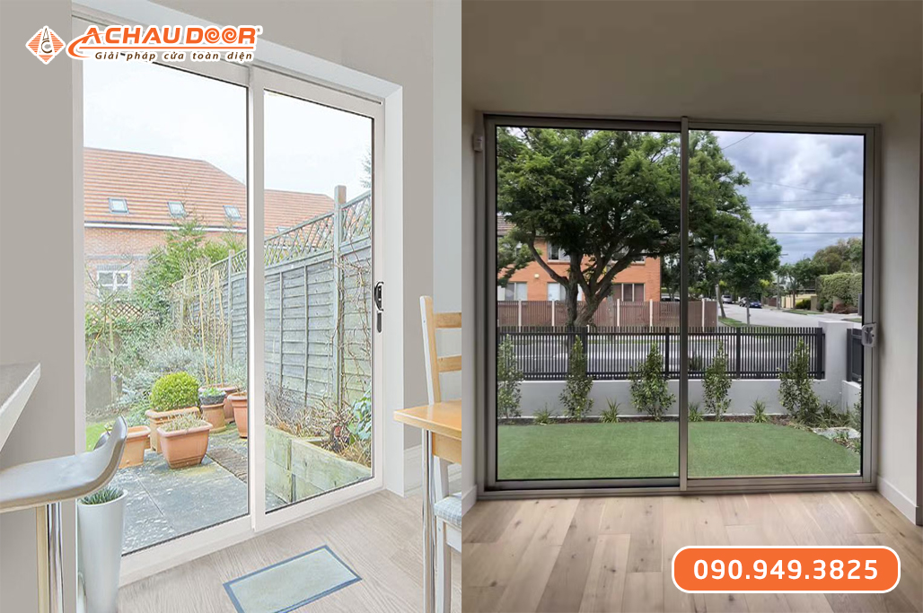 Cửa Nhôm Kính Cường Lực 2 Cánh