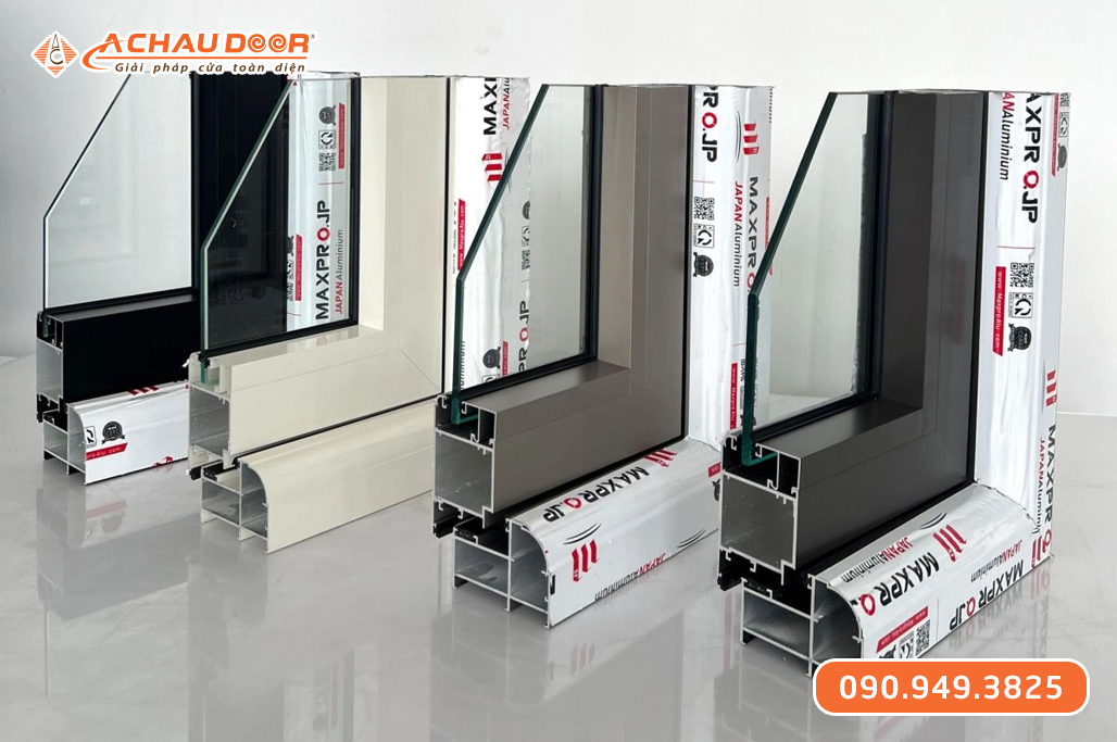 Cửa Đi 2 Cánh Mở Quay Nhôm Maxpro JP Hệ 58