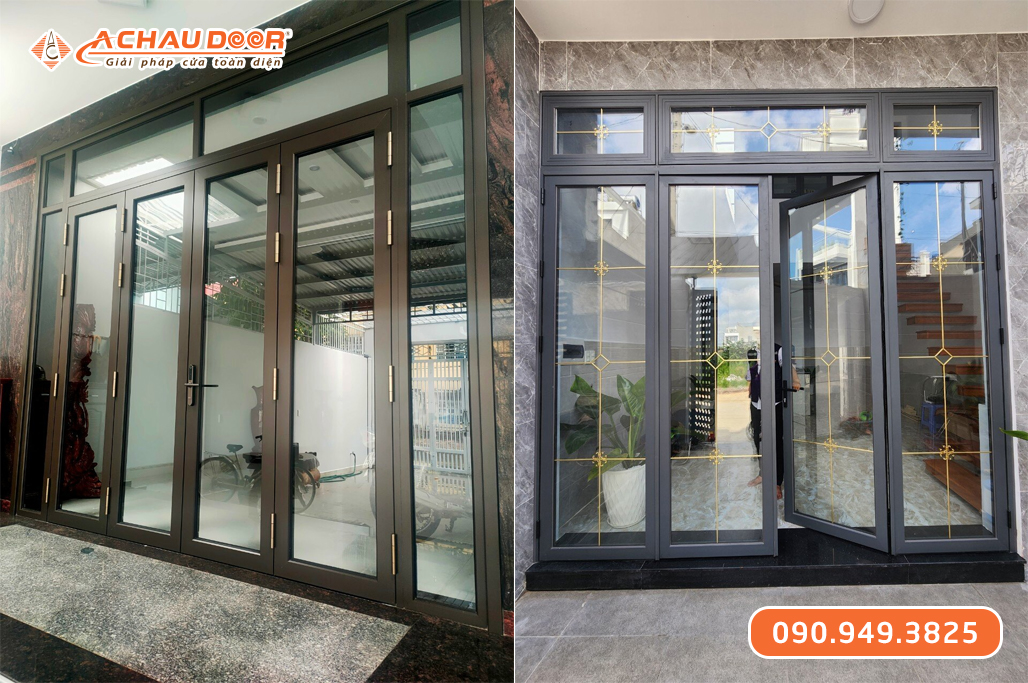 Cửa đi 4 cánh mở quay nhôm Maxpro JP Nhật Bản hệ 58