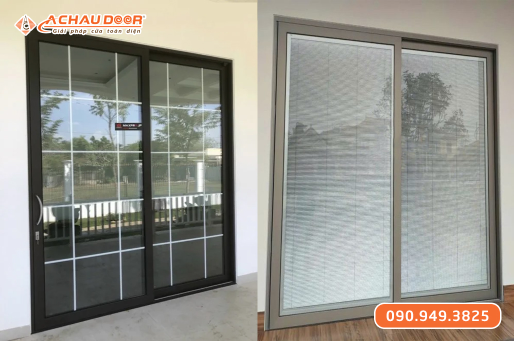 Cửa Đi Lùa 2 Cánh Nhôm Maxpro Hệ 115