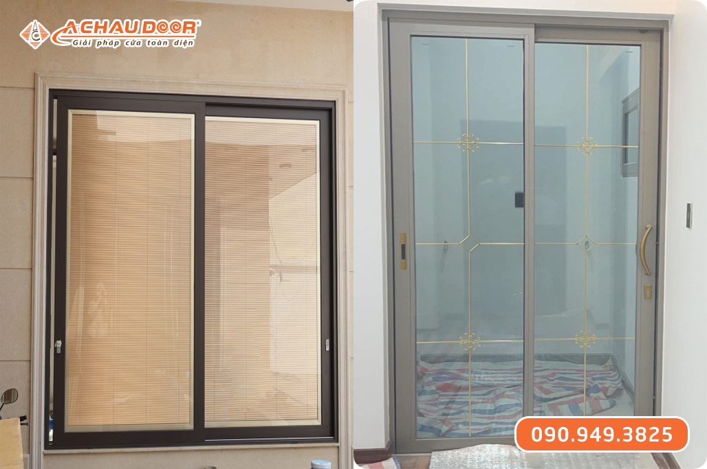Cửa Đi Lùa 2 Cánh Nhôm Maxpro Hệ 83