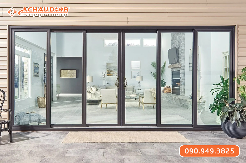 Cửa Đi Lùa 6 Cánh Nhôm Maxpro Hệ 115