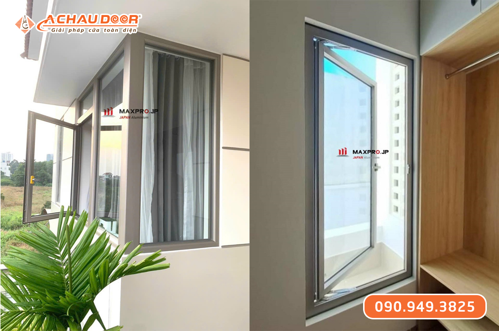 Cửa Sổ 1 Cánh Mở Quay Nhôm Maxpro Hệ 58