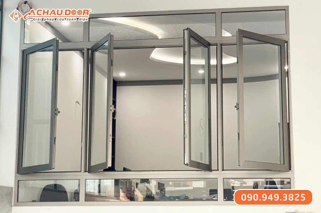 Cửa sổ 4 cánh mở quay nhôm Maxpro hệ 55