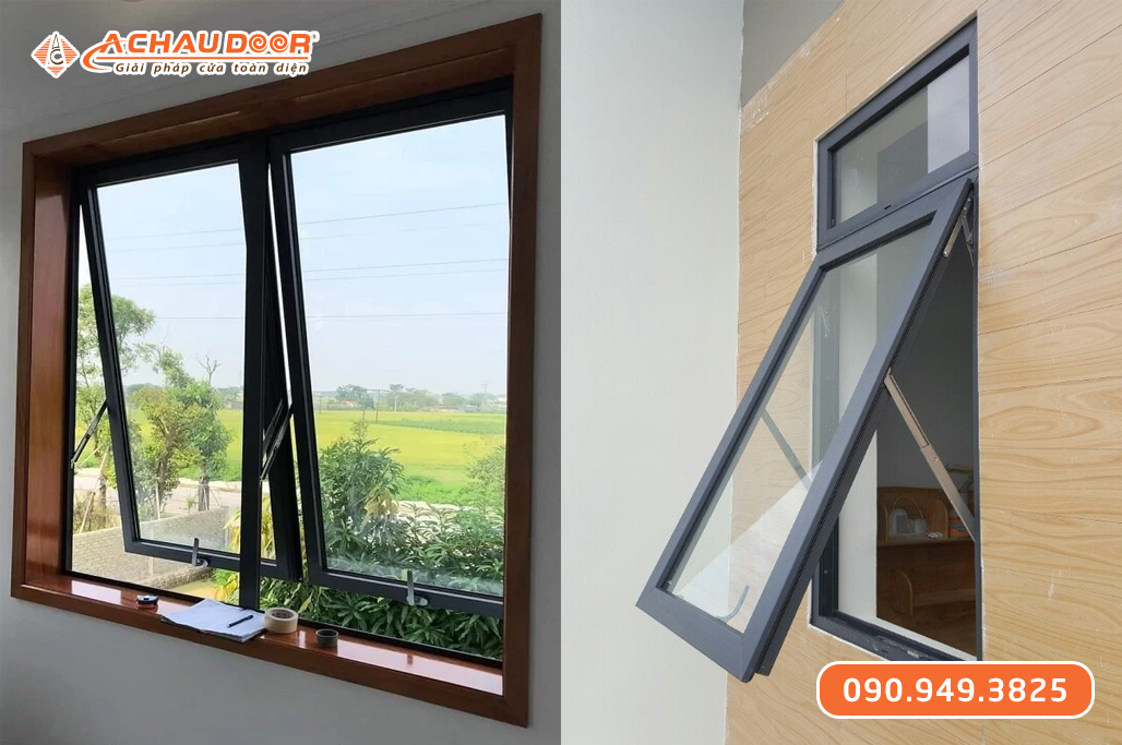 Cửa sổ nhôm mở hất Maxpro hệ 55