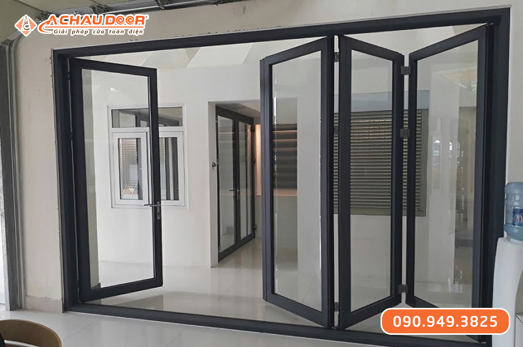 Cửa Xếp Trượt 4 Cánh Nhôm Maxpro Hệ 80