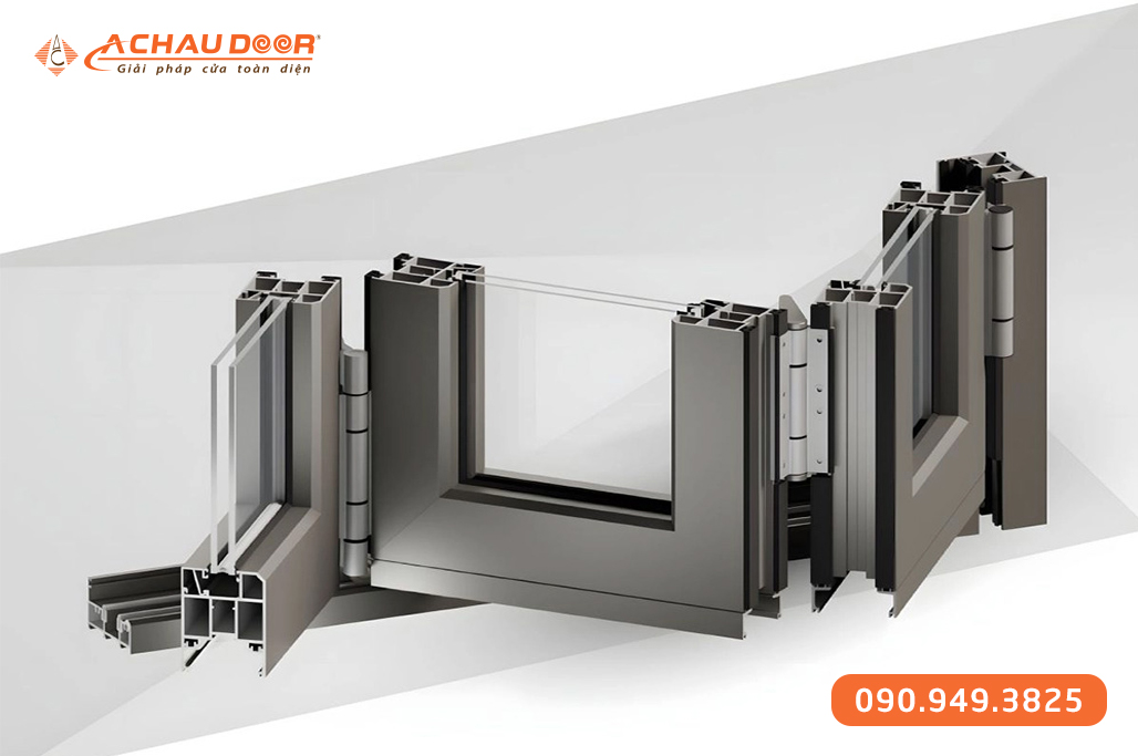 Cửa Xếp Trượt 6 Cánh Nhôm Maxpro Hệ 80