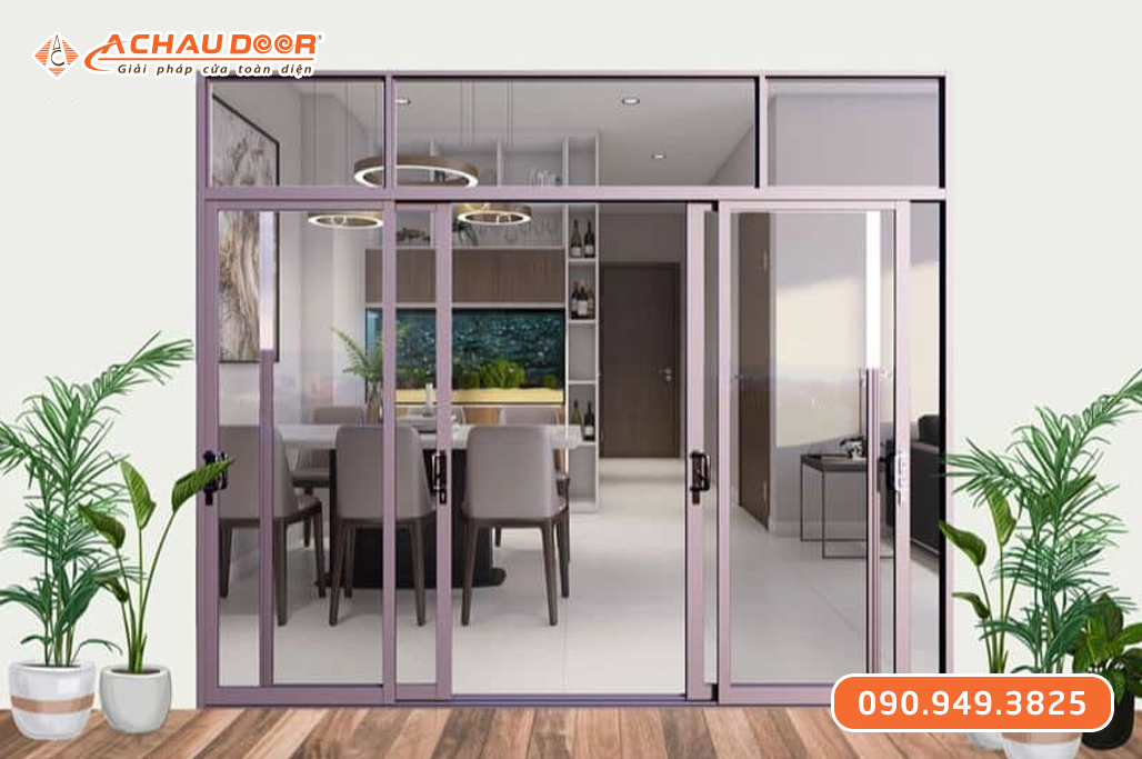 Cửa Đi Lùa Trượt 4 Cánh Nhôm JMA Hệ 55