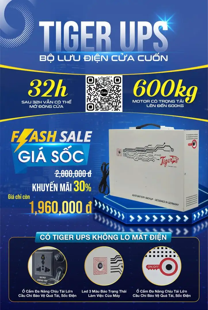 Bộ Lưu Điện Cửa Cuốn Tiger T-800
