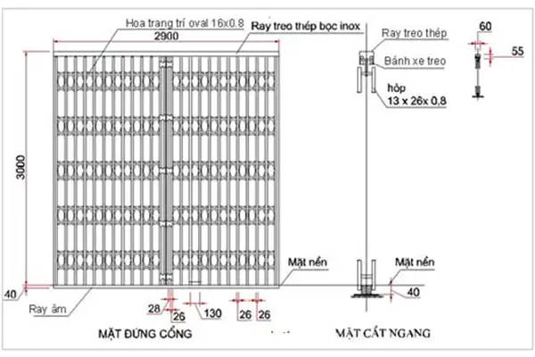 Mô hình lắp đặt cửa kéo