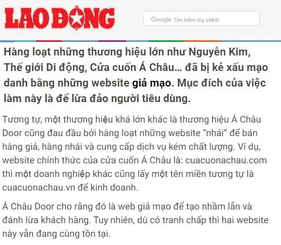 Báo chí nói về chúng tôi