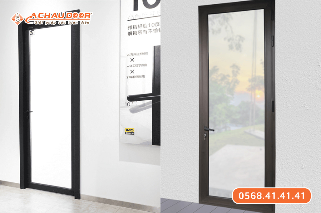 Cửa nhôm 1 cánh màu đen