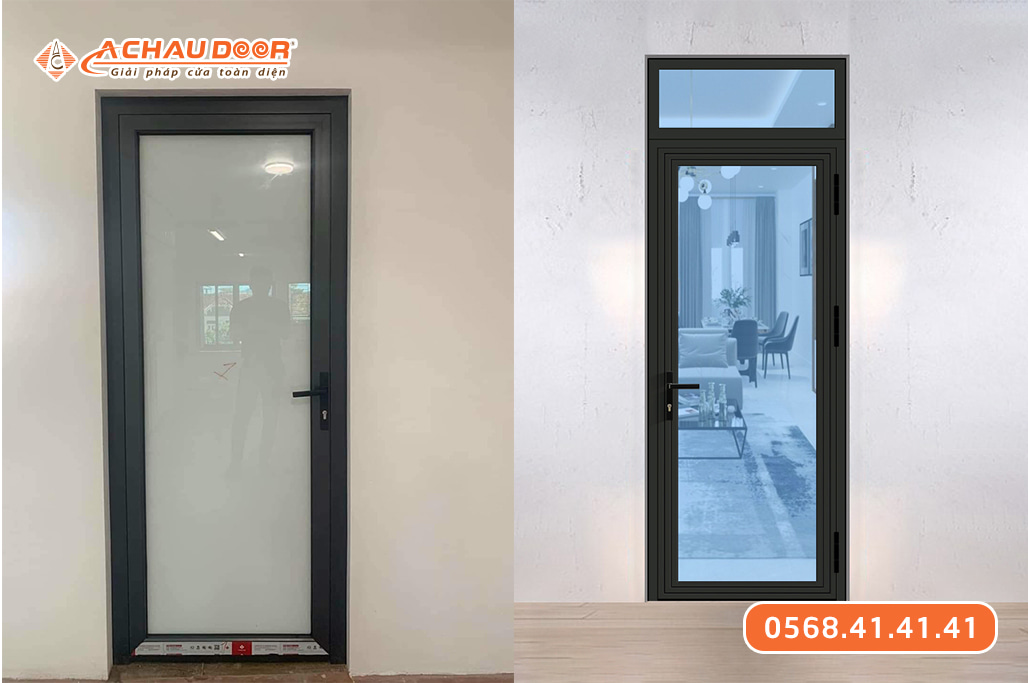 Cửa nhôm 1 cánh màu đen