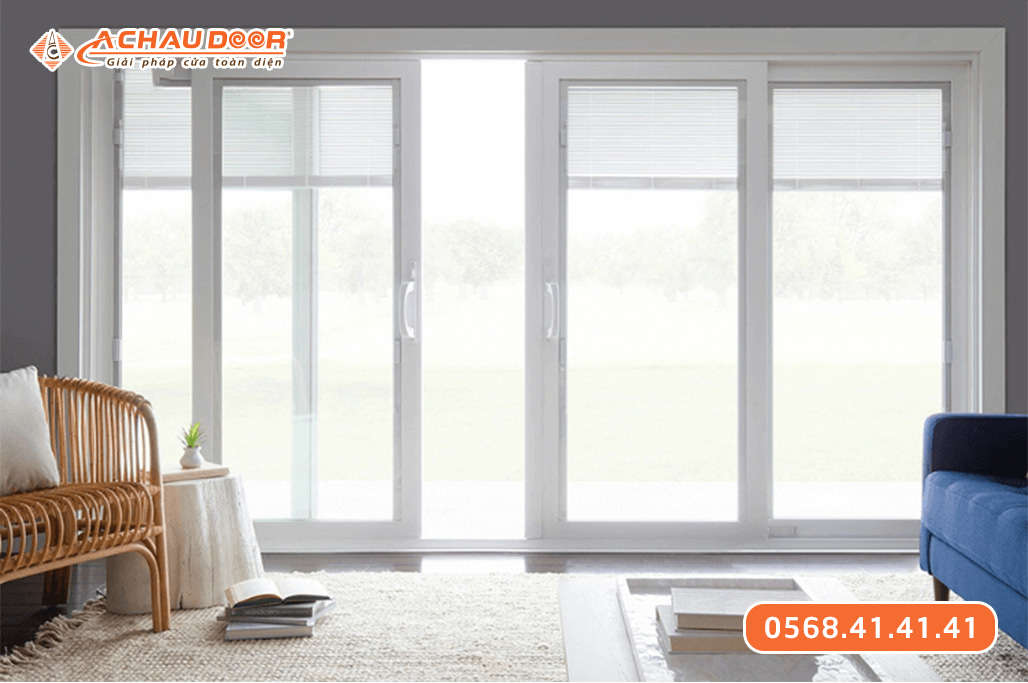Cửa nhôm kính 4 cánh mở lùa