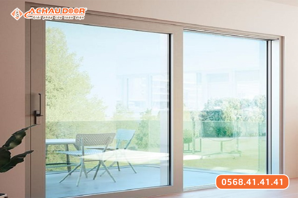 Cửa lùa nhôm kính 2 cánh