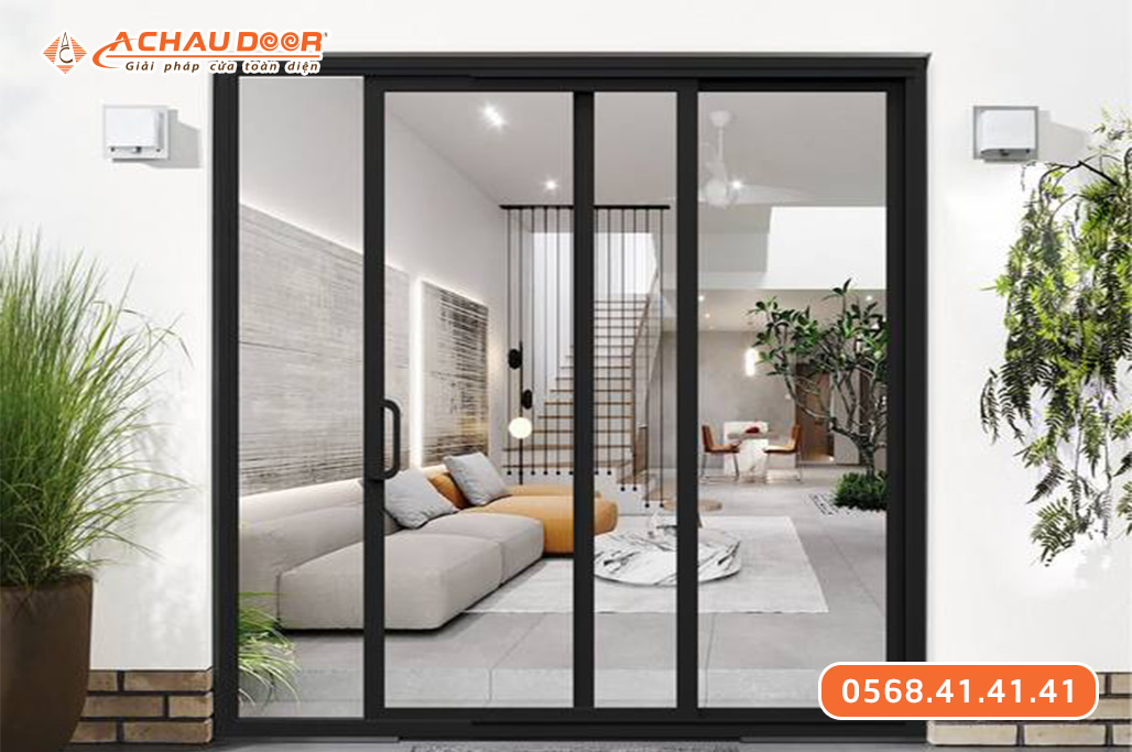 Cửa lùa nhôm kính 2 cánh
