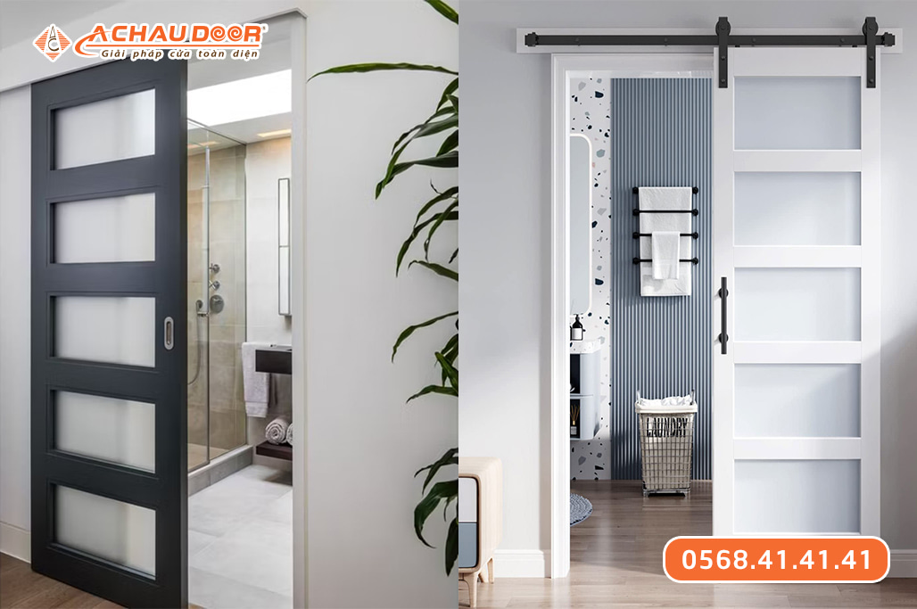 Cửa lùa nhôm cho nhà vệ sinh