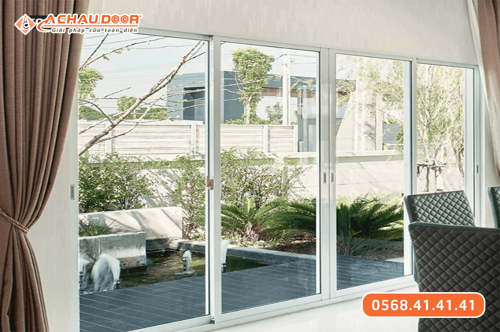 Cửa nhôm kính 4 cánh mở lùa