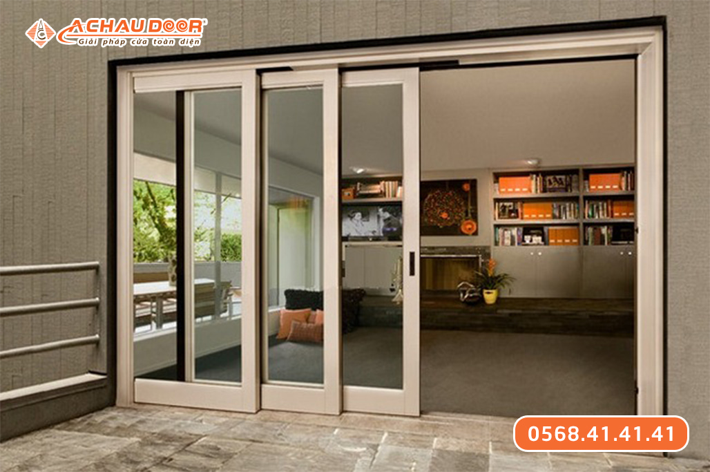 Cửa lùa nhôm kính 3 cánh
