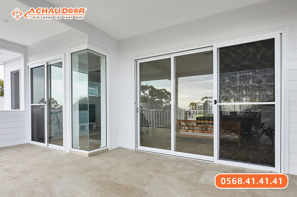 Cửa nhôm màu trắng cho Biệt thự. Villa