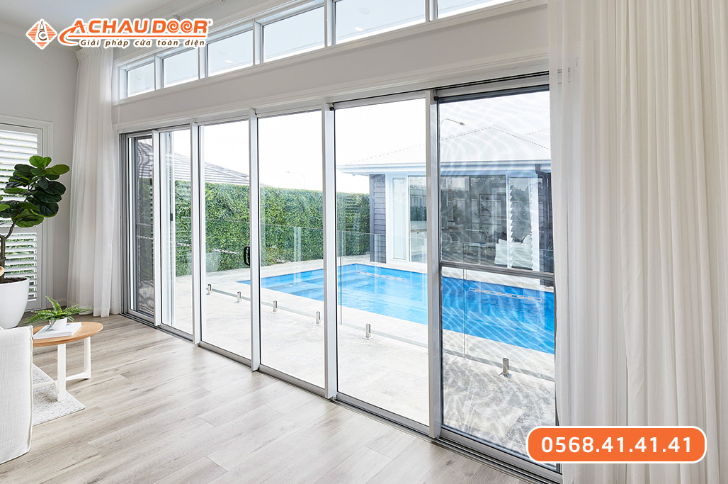 Cửa nhôm màu trắng cho Biệt thự. Villa
