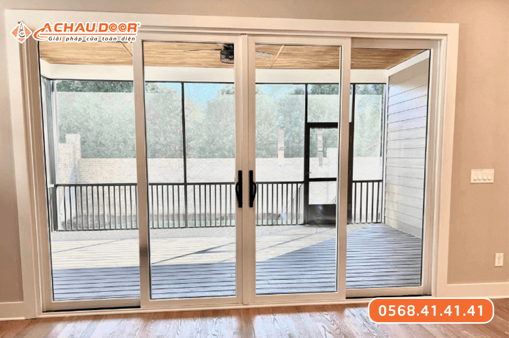 Cửa nhôm kính 4 cánh mở lùa