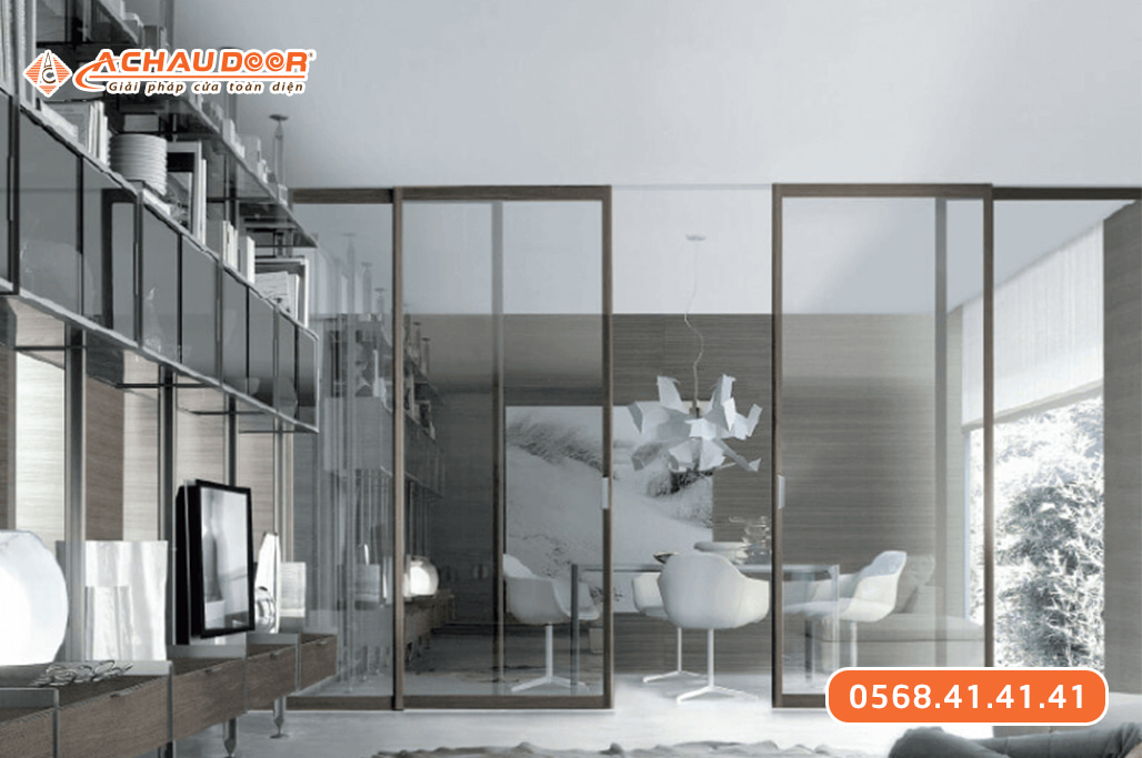 Cửa nhôm kính 4 cánh mở lùa