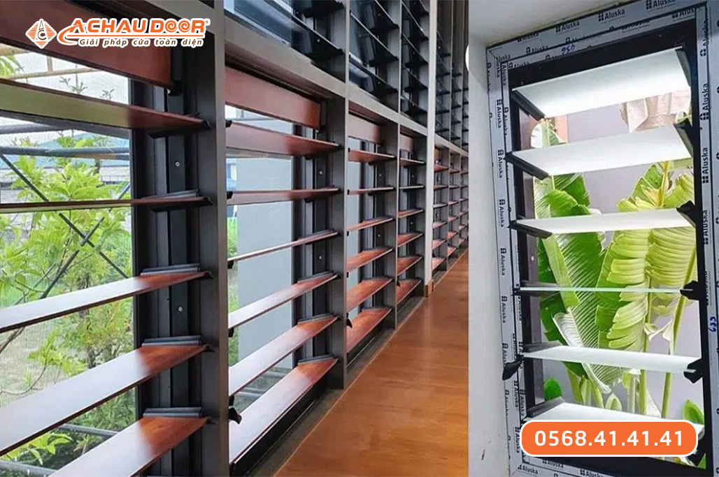 Cửa chớp lật nhôm cố định