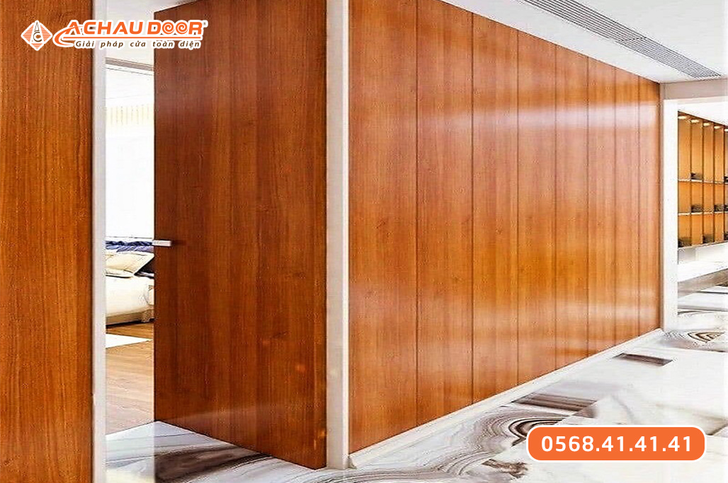 Vách ngăn bằng nhôm giả gỗ