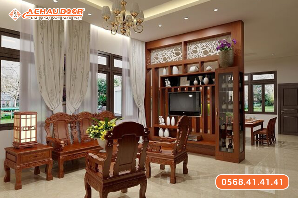 Vách ngăn bằng nhôm giả gỗ
