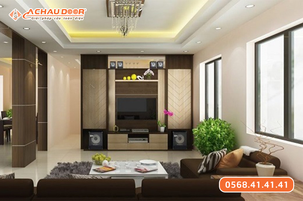 Vách ngăn bằng nhôm giả gỗ