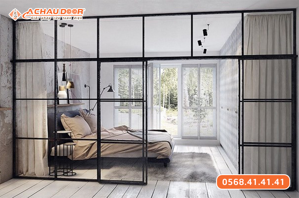 Vách nhôm kính cửa lùa