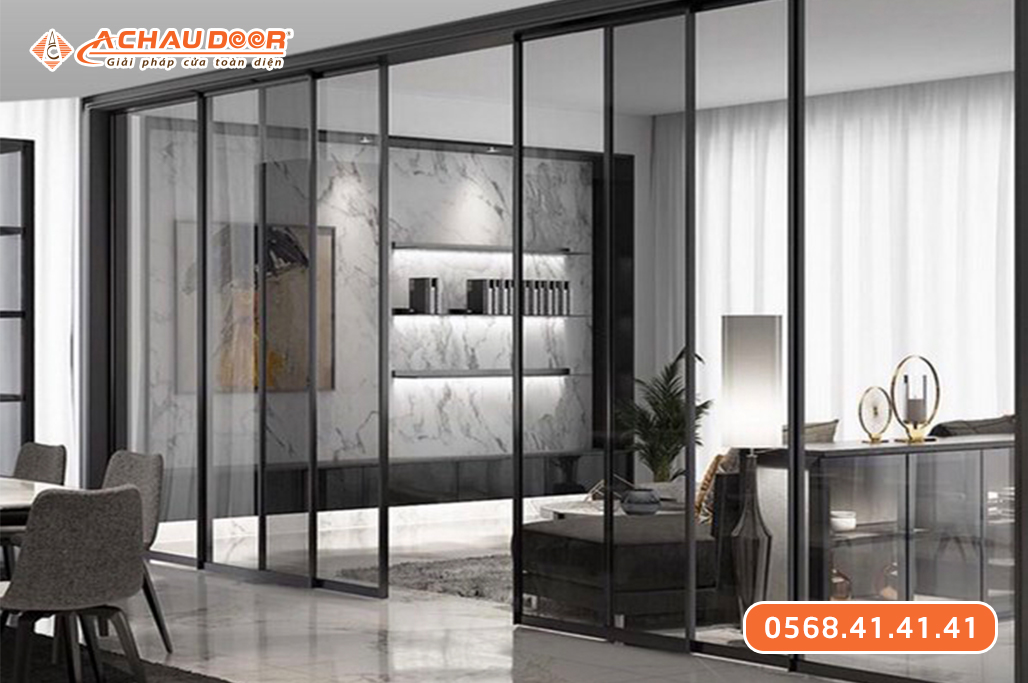 Vách nhôm kính cửa lùa