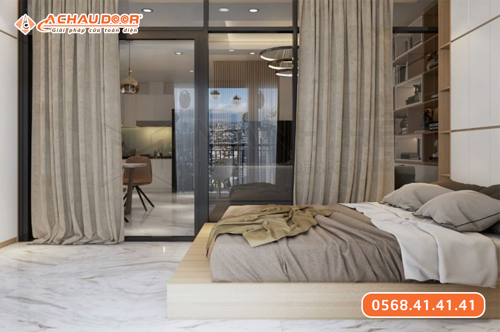 Mẫu vách ngăn kính cường lực phòng ngủ