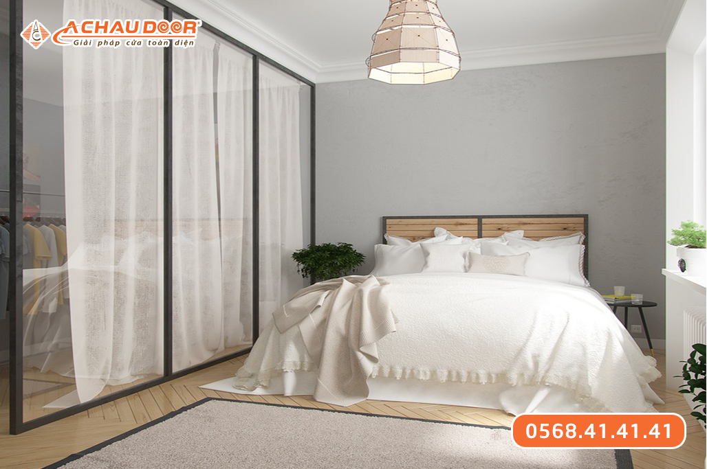 Mẫu vách ngăn kính cường lực phòng ngủ