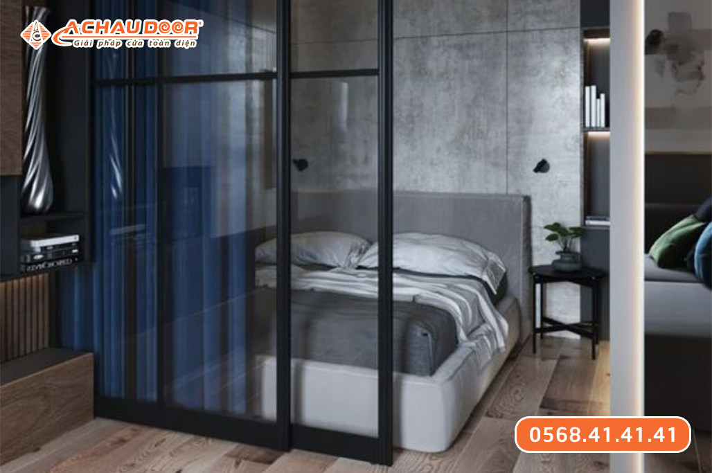 Mẫu vách ngăn kính cường lực phòng ngủ